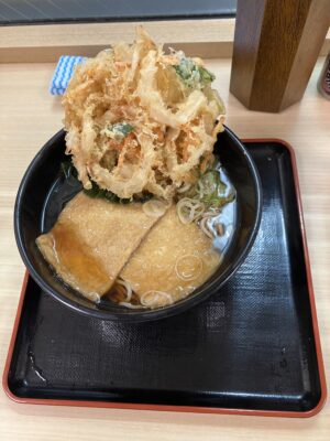 きつねそばとかき揚げ天