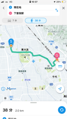 下曽我駅への道