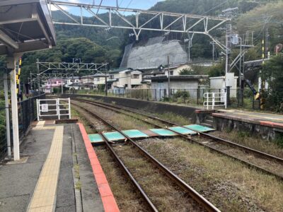 谷峨駅の構内踏切